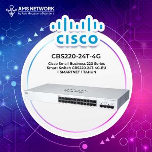 Cisco Small Business 220 Series Smart Switch CBS220-24T-4G-EU + SMARTNET 1 TAHUN